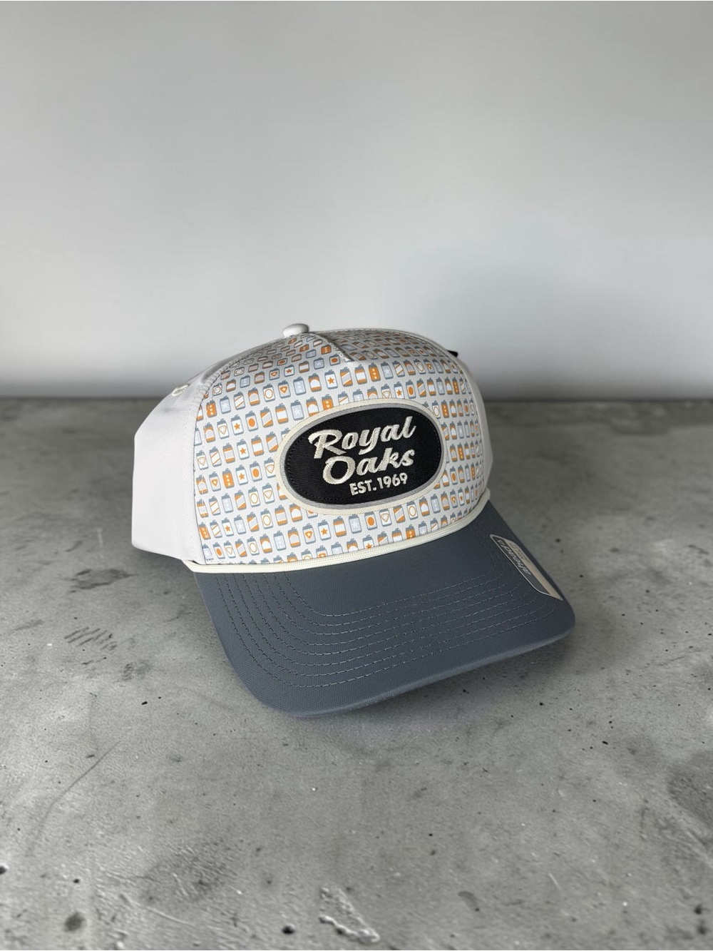 Royal Oaks Gray and White Trucker Hat